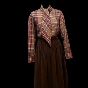 Vintage Ralph Lauren Cotton Plaid Blouse Size 8